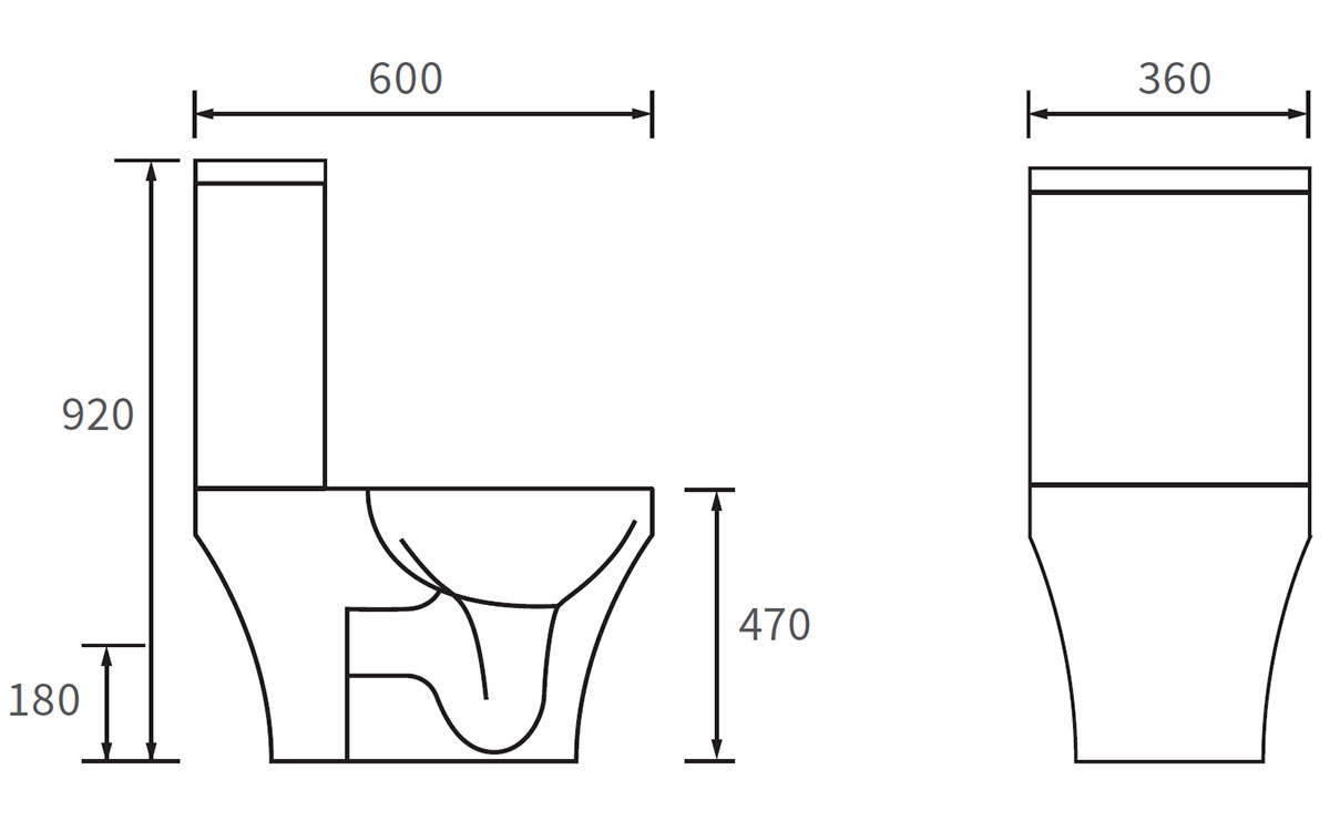 Modest Comfort Height Close Coupled WC With Soft Close Seat