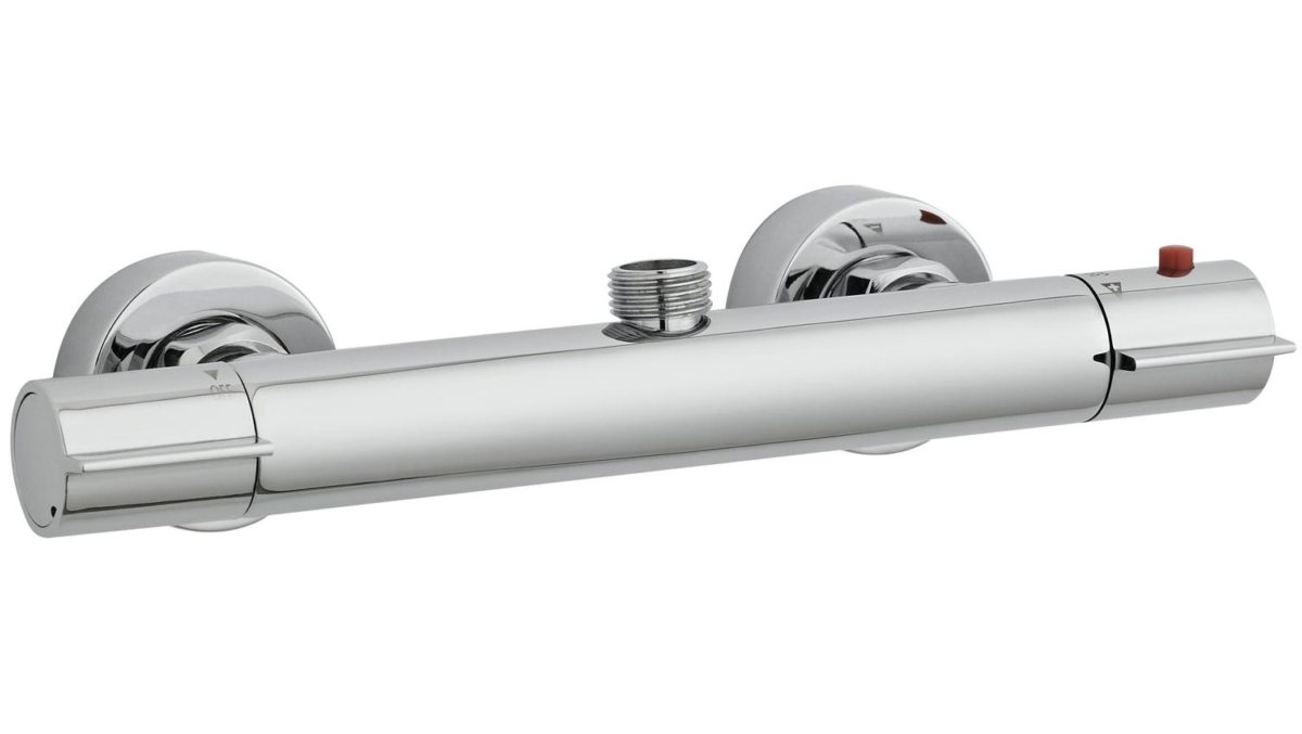 Ultra Slimline Thermostatic Bar Shower Valve With Top Outlet