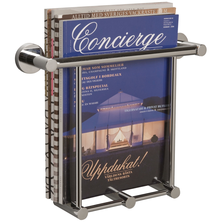 Miller Bond Wall Mounted Chrome Magazine Holder