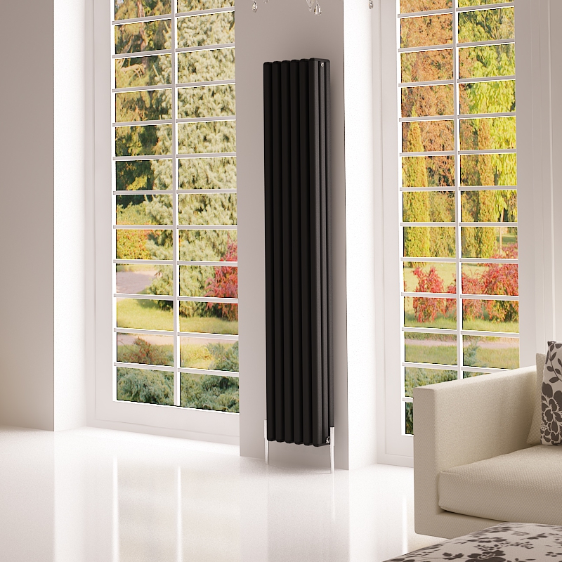 Karo Vertical Black Designer Radiator 290 x 1800mm