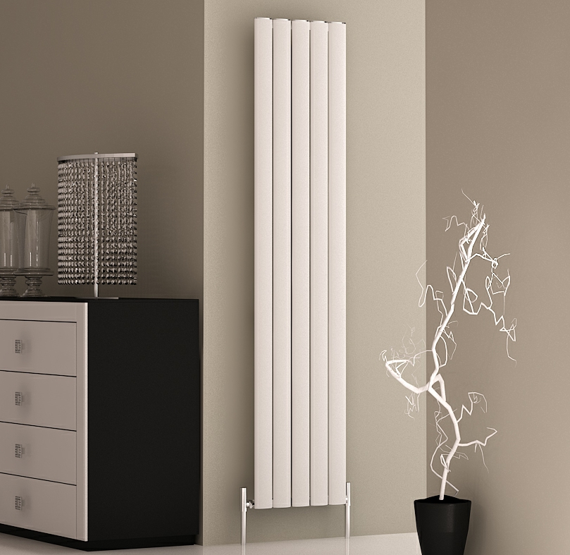 Elliptic Vertical Aluminium Designer Radiator 395 x 1800mm