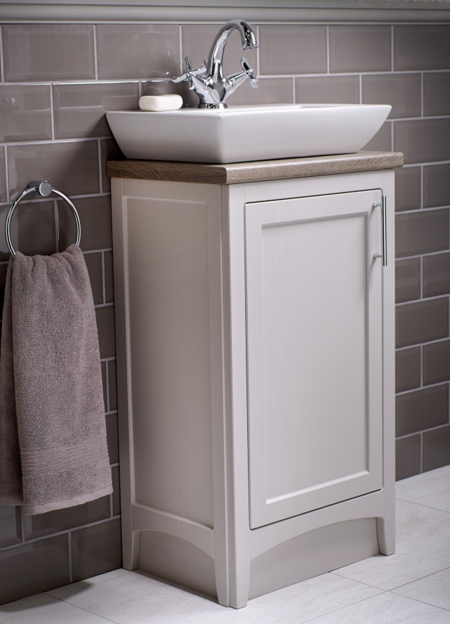 Utopia Downton 450mm Cloakroom Unit With Basin And Solid Surface Worktop