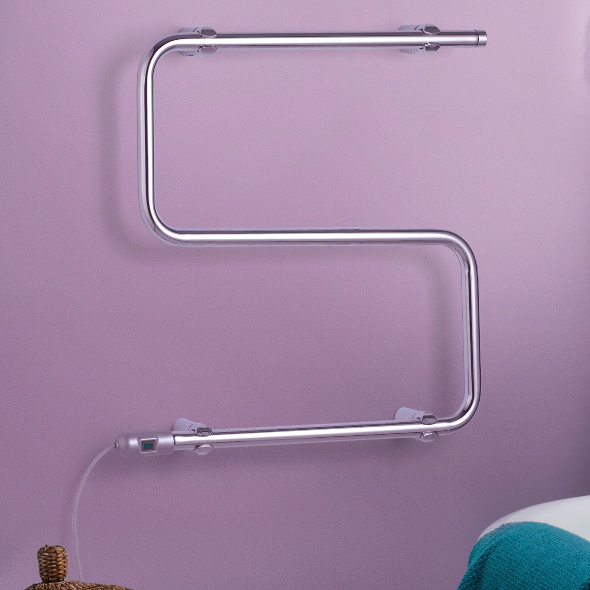 Kartell S Rail 568 x 555mm Electric Towel Rail Chrome