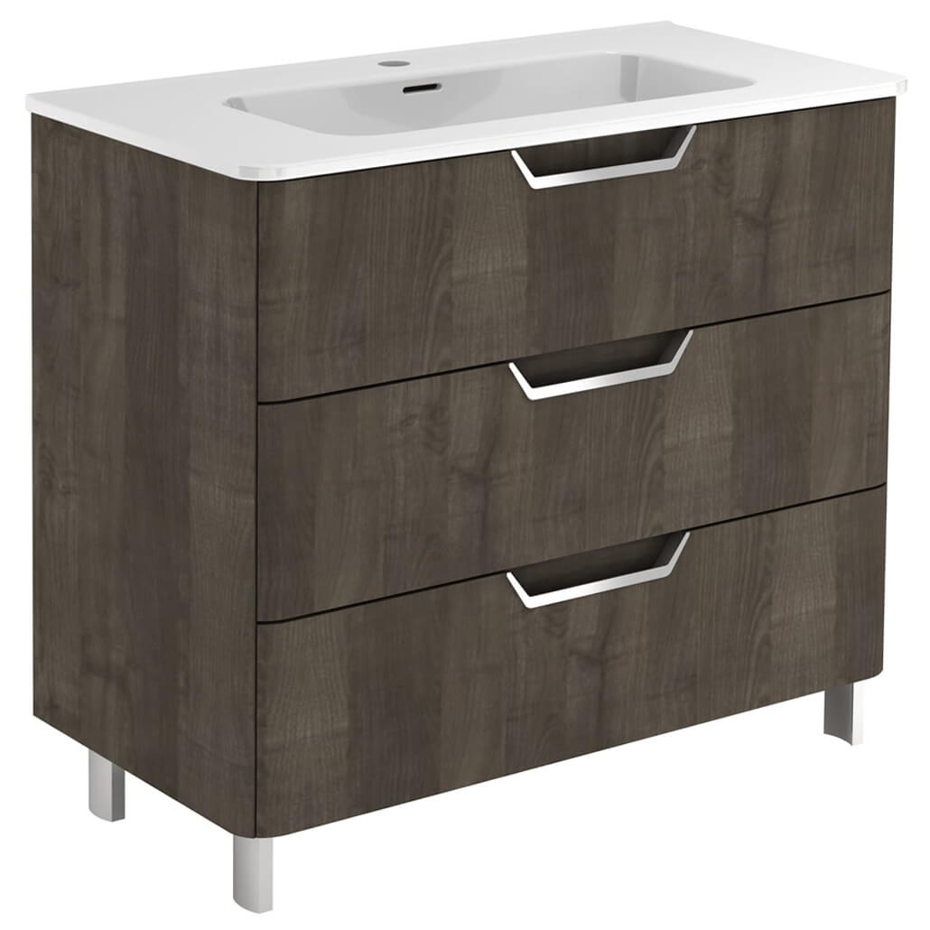 Frontline Life 800mm 3 Drawer Floor Standing Vanity Unit With Basin