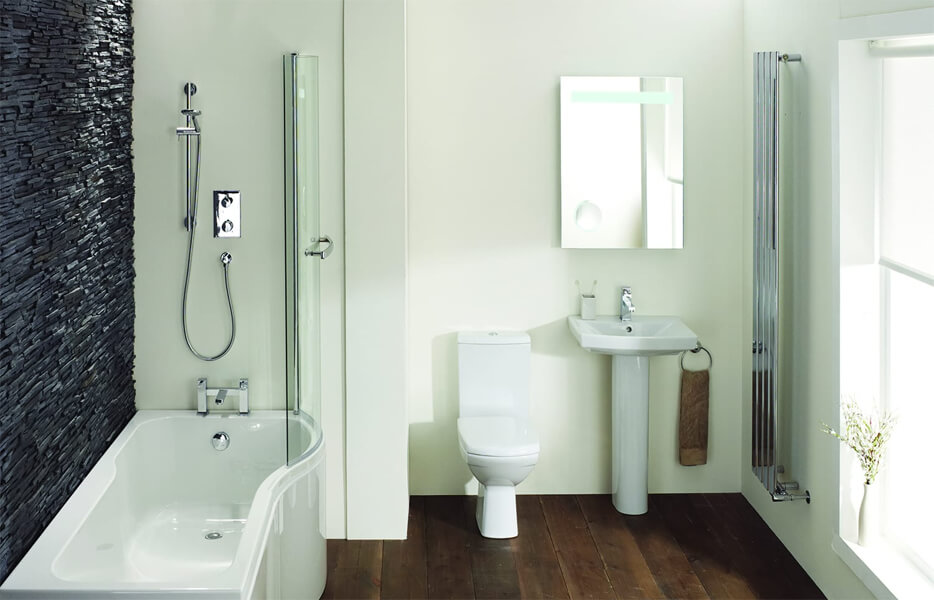 Frontline Luxury P 1500 x 750mm Tungstenite Acrylic Shower Bath Left Hand